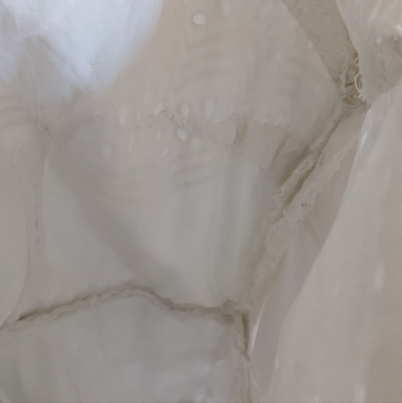 Women's 1950's Vintage white cotton lined lace dress xs/s EUC - Picture 9 of 16